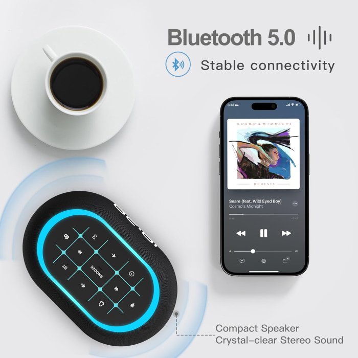 ANJANK Bluetooth Speaker Alarm Clock with FM Radio (image 3)