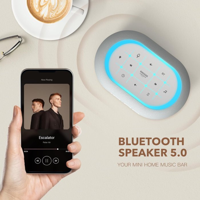 ANJANK White Noise Sound Machine Alarm Clock with Bluetooth Speaker (image 4)